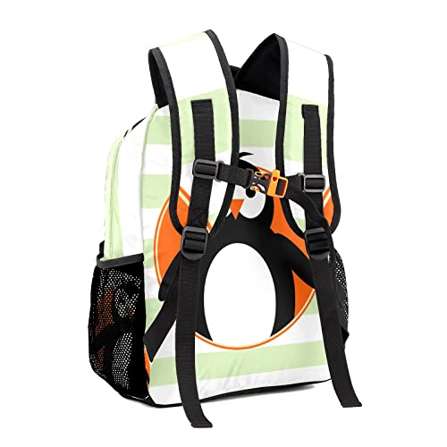 Custom Kids Backpack, Personalized Student School Bags for Boys & Girls, Bookbags for Travel Cute Penguin3