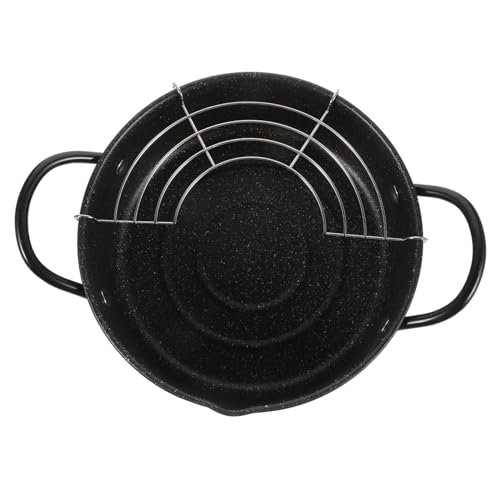 OFFSCH Japanese Style Deep Frying Pan Tempura Frying Pot Multifunctional Deep Fryer Non-stick Easy to Drain