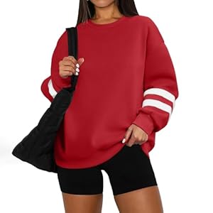 Womens Long Sleeve Tops Plus Size Fall Winter Sweatshirts Crewneck Clothes Warm Pullovers 2024