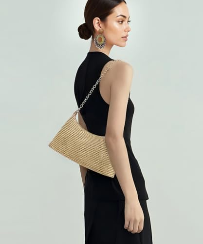 Straw Shoulder Purses for Women Summer Beach Purse Straw Woven Shoulder Bag Crossbody Womens Handbags for Vacation3