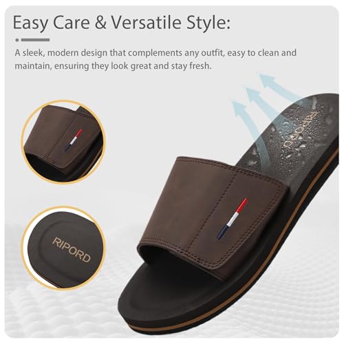 Mens Adjustable Slides Sandals Slip On Sandals Comfortable Athletic Slides4