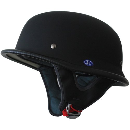German Motorcycle Half Helmet Low Profile Matt Black (L)