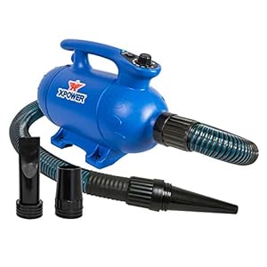 XPOWER B-24 Professional Pet Grooming Force Dryer with Powerful and Quiet Motor, Variable Speed and Extra Heat, Versatile For All Coats and Breeds
