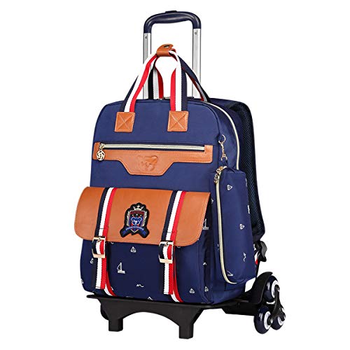PROTAURI Mochila Escolar con Ruedas   Infantil Trolley Niños Que Viajan Caminando  Nylon