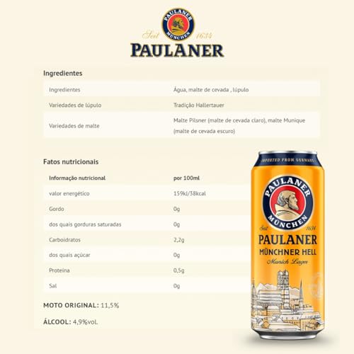 Cerveja Alemã Paulaner Munchner Hell Importado Lata 500ml (3 Und)