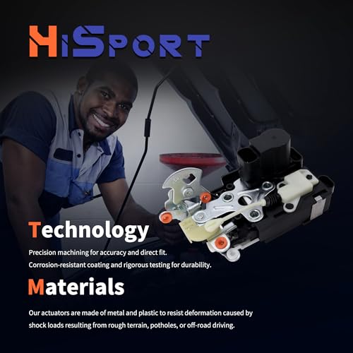 Image of HiSport 15066132 Door Lock Latch Actuator Front Driver Side - Compatible with Chevy S10 1998-2003 GMC Sonoma 1998-2003 - Replace 16631171 931260
