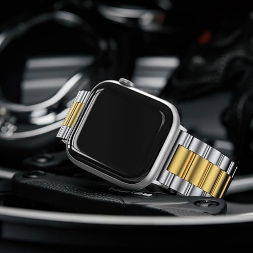Image of EPULY Metal Band Compatible with Apple Watch Bands for Men 49mm 46mm 45mm 44mm 42mm 41mm 40mm 38mm, Business Stainless Steel Strap for iWatch Bands Series 11 10 9 8 7 6 5 4 3 2 1, SE3 2 1, Ultra3 2 1