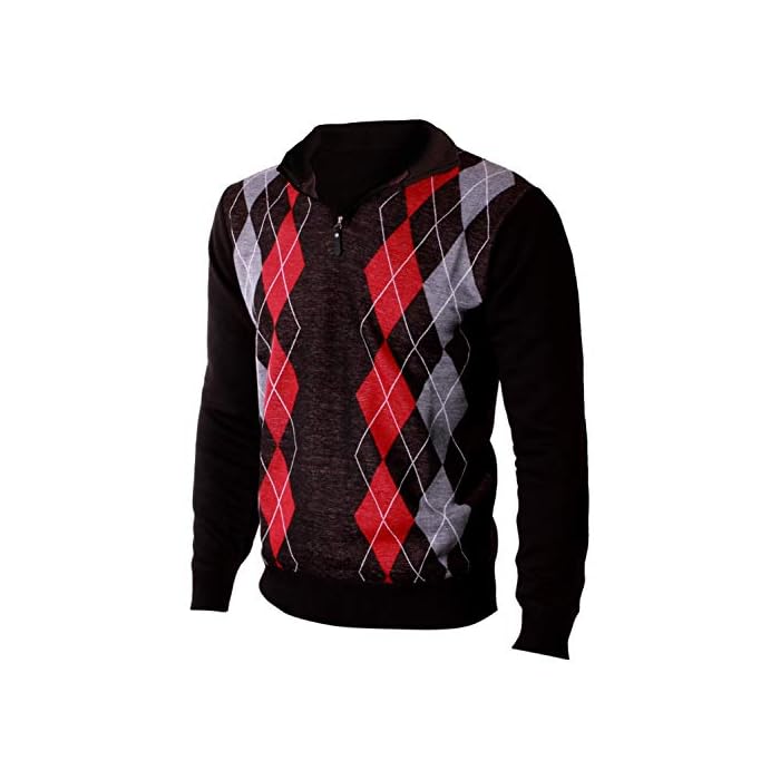 Buy Enimay Mens Argyle Zip Up Golf Long 