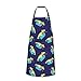 Grembiule da cucina infantile dinosauro milkshake grembiuli spaziali blu con tasche bavaglino regolabile per uomo donna divertente carino impermeabile chef casa arte grembiule grigliate barbecue dis
