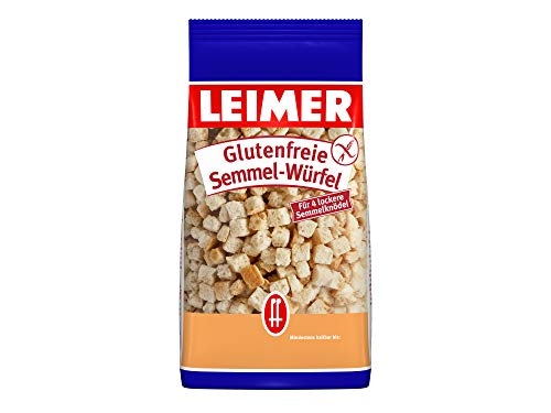 LEIMER Semmelwürfel Knödelbrot glutenfrei 175g - Aus frisch gebackenem Brot für lockere und gelingsichere Semmelknödel (1 x 175g)