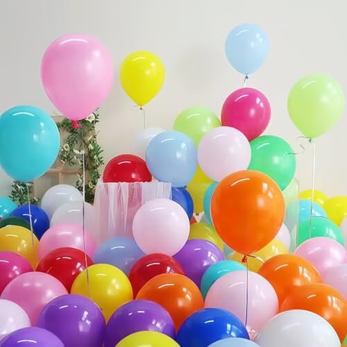 Image of 1600 Pcs 12 Inch Rainbow Bulk Balloons Assorted Colors Latex Multicolor Balloon 12 Color for Birthday Wedding Baby Shower Anniversaries Store Party Decorations