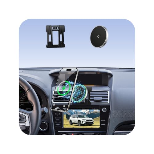 Image of Car Cell Phone Holder for Subaru Forester (2014-2018), Magnetic Phone Holder, Magsafe Car Mount Charger, Dashboard Phone Holder, Cell Phone Automobile Cradles, 15W Wireless, 360 & Hands Free