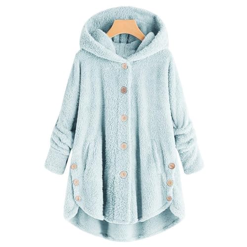 Warm Fleece Hood Coat for Women Sherpa Jackets Fluffy Sweatshirt Pullover Tops Winter Plus Size Coats Outwear S-5XL2
