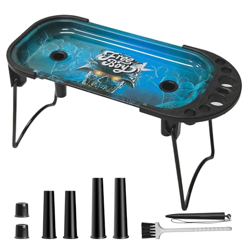 Free Boy Metal Rolling Tray with Cone Loader Cone Filling Tool Kit for King Size & 1 1/4 Size Cones Pre Roll Machine Includes Cone Filler Filler Funnel Packer & Foldable Stand
