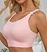Suekaphin Supportive Nursing Bra Breastfeeding for Pregnant Women,Maternity Support Breastfeeding Bra with Wire-Free Fixed Cups Wide Straps,Black/Beige/Pink,XLarge