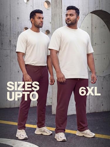 Image of Fflirtygo Mens Straight Fit Track Pants with Zip Pockets | Cotton Joggers Gym | Lower for Men | Sweatpants Sizes Upto 6XL