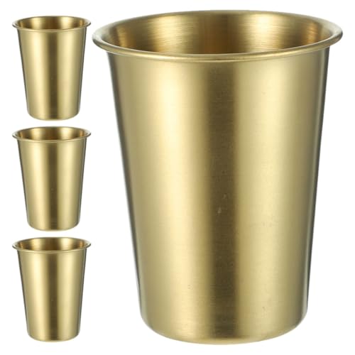 HOMOBABE Juego de 4 Vasos de Acero Inoxidable de 500ml, Reutilizables y Resistentes al Óxido, Ideales para Fiestas y Camping al Aire Libre