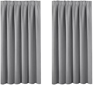 BellaHills Blackout Curtains Grey Window Curtains Blackout Drapes, Thermal Insulated Solid Pencil Pleat Blackout Curtains/Draperies for Living Room 66 x 54 Inch Grey 2 Panels