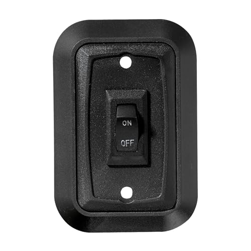 RV Designer S652 Wall Plate Switch Single Black 3.53 x 2.39 On/Off - SPST