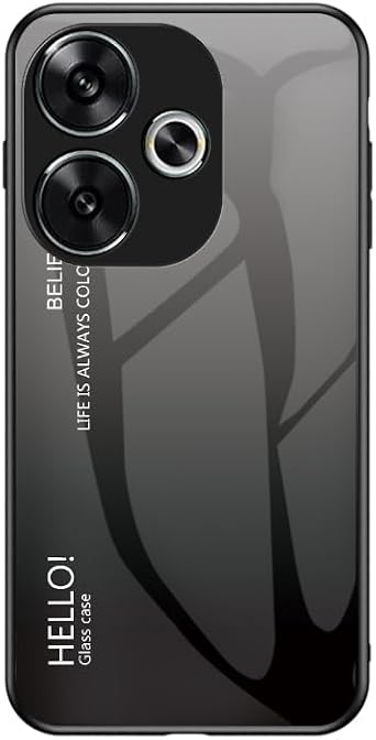 Compatible with Vivo iQOO Z9 Turbo 5G / iQOO Z9 China 5G Case,3-layer combination PC Glass back panel+TPU Silicone Anti-drop Phone Case Cover Grey