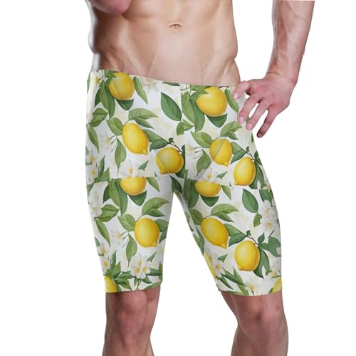 UMIRIKO Lemon Flowers Men's Swim Jammers Swimsuit M B0401746