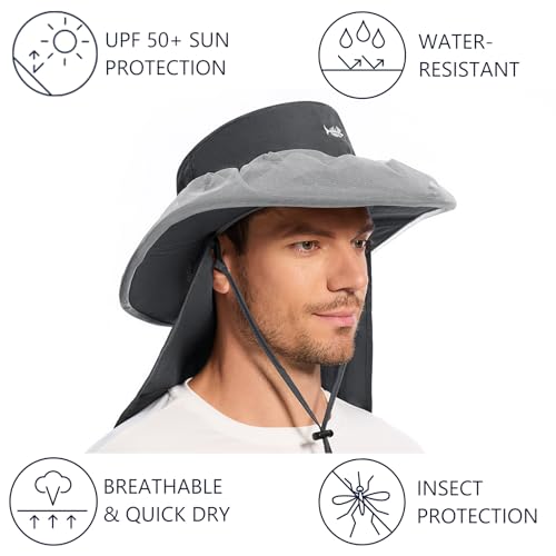 Image of BASSDASH Unisex UPF 50+ Mosquito Net Hat with Neck Flap FH17