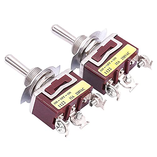Taiss Q9-C68F-MBO5 3Pcs Toggle Switch Spdt On-Off-On 3 Pin 3 Position Latching Switch Toggle Rocker Heavy Duty 20A 125V thumb #3