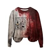 CCOOfhhc Problem Gelöst Halloween Pullover Damen Halloween Kostüme Soft Pullover Rundhals...