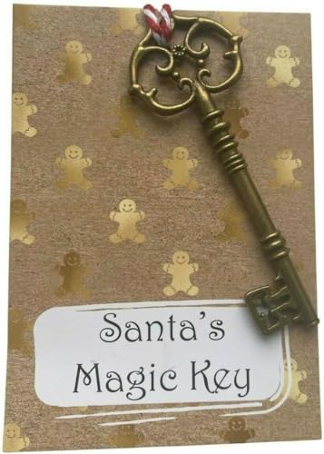 UNIQUEPGIFTS Christmas Eve Box Fillers for Kids Stocking Fillers Large Magic Santa Key Xmas Eve Kit Gifts for Boys and Girls Novelty Decorations (Large Santas Magic Key)