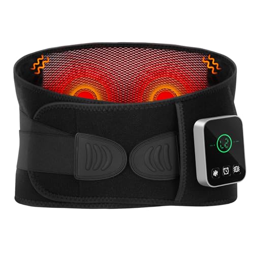 Vibrationsmassage Wärmegürtel für Rücken, Heizkissen Kabellos Heizgürtel Massagegerät Elektrische Wärmekissen mit 3 Wärmestufen, 3 Massagemoden, 3 Timer, Verlängerungsgurt, Geschenke für Frauen Männer Vibrationsmassage Wärmegürtel für Rücken, Heizkissen Kabellos Heizgürtel Massagegerät Elektrische Wärmekissen mit 3 Wärmestufen, 3 Massagemoden, 3 Timer, Verlängerungsgurt, Geschenke für Frauen Männer