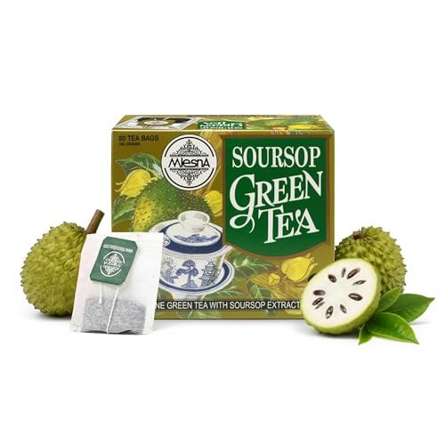 Image of Mlesna Soursop Green Tea 100g | 50 Foil-Wrapped Tea Bags | Pure Ceylon Green Tea | Rich in Antioxidant | Imported from Sri Lanka
