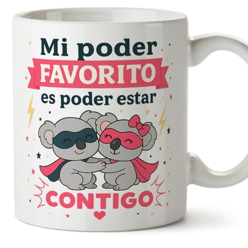 MUGFFINS taza regalo novia y novio con frase Mi poder favorito es poder estar contigo en Español | aniversario, regalos San Valentín, cumpleaños, novio, novia, romántico, amor | pareja-2 v3 MUGFFINS taza regalo novia y novio con frase Mi poder favorito es poder estar contigo en Español | aniversario, regalos San Valentín, cumpleaños, novio, novia, romántico, amor | pareja-2 v3