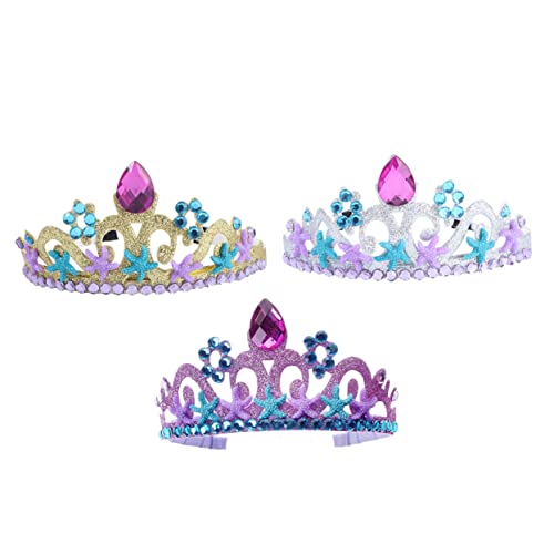 SHERCHPRY 3 Piezas Coroa de para Niñas de Tiara Colores Plata y Accesorio de Cumpleaños y Fiesta para Pequeñas Princesas