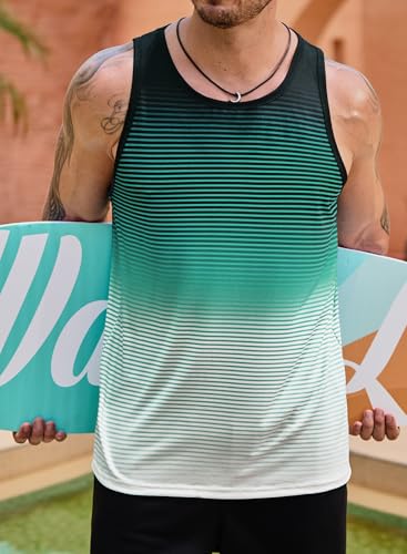 Image of VOGSTART Mens Hawaiian Beach Tank Tops Summer Vacation Muscle Top Graphic Sleeveless Shirts (S-3XL)