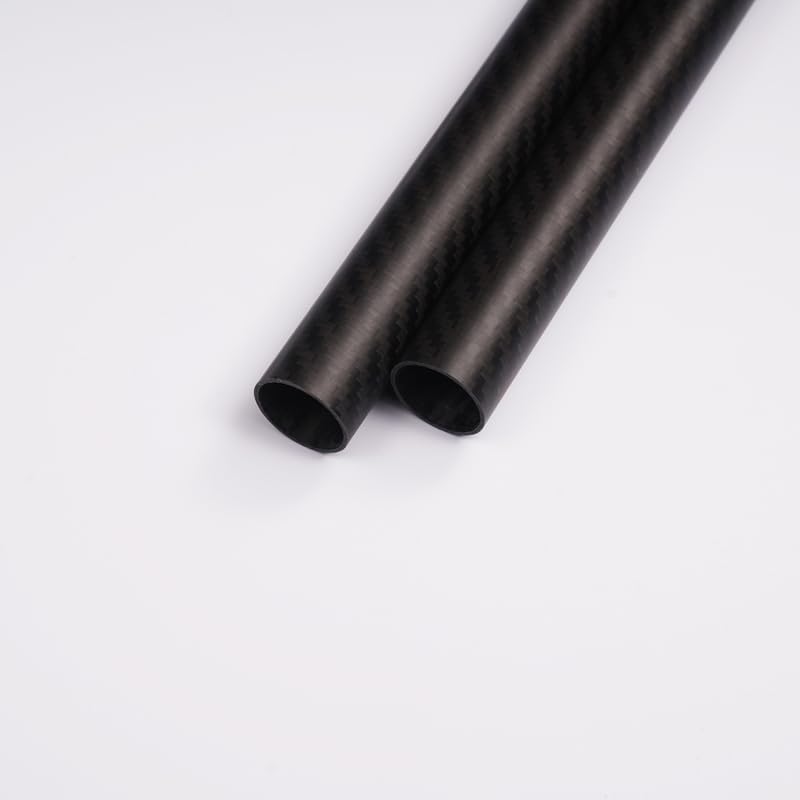 2pcs/Bag 25*23*500 1.0mm Thickness Twill Matte 3K 100% Carbon Fiber Round Tube in Stock - (Color: 2pcs 25X23X500)