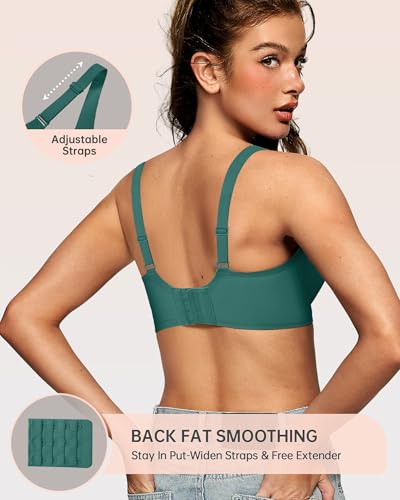 Image of OEAK Womens Deep V Bras Wireless Comfortable Bra Supportive No Underwire Bras Tshirt Push Up Bralettes Plunge Seamless Bra