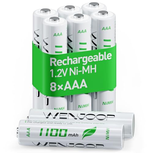 WENJOOP Rechargeable AAA Batteries 8 Pack &ndash; 1100mAh 1.2V NiMH High Capacity, Low Self Discharge...