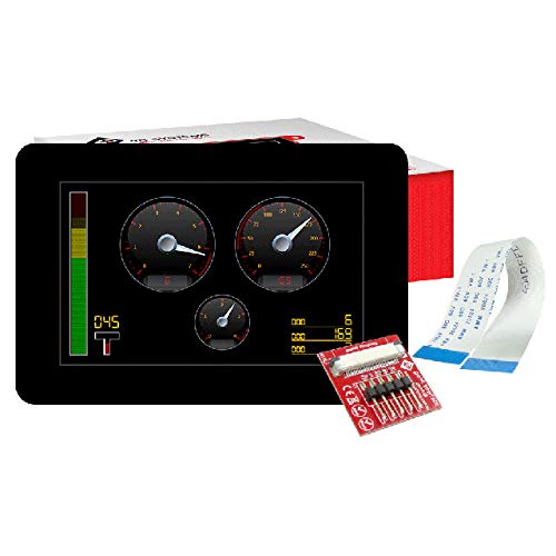 gen4-uLCD-50DCT-CLB, Display Modules 5.0", 800x480 Pixels, Slim Intelligent Display Module with Embedded DIABLO16 Processor and Capacitive Touch Cover Lens Bezel and gen4-IB