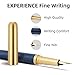 cobee Wooden Fountain Pen, Handcrafted Vintage Luxury 0.5mm Fine Point Business Pen for Smooth Writing, Journaling, Calligraphy Gift Supplies (Blue)