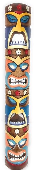 Colorful Love, Money, Health Tiki Mask 40" - Carved/Painted | #bag15042100