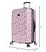 Betsey Johnson 26 Inch Checked Luggage Collection - Expandable Scratch Resistant (ABS + PC) Hardside Suitcase - Designer Lightweight Bag with 8-Rolling Spinner Wheels (Flamingo Strut)