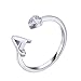 Produktbild VIKI LYNN Buchstabe Ring 925 Sterling Silber Offener Verstellbare Initiale Alphabet A-Z Ringe fur Damen Mädchen