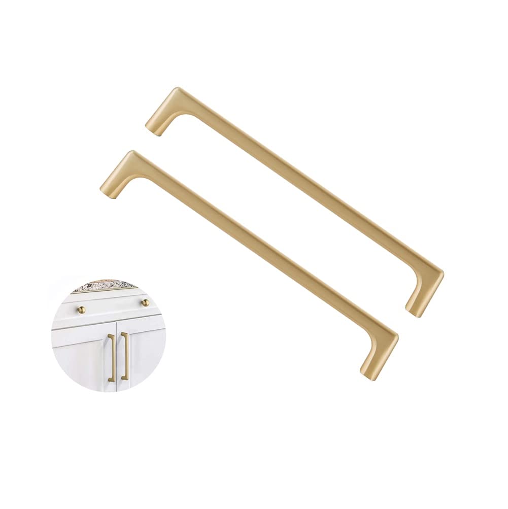 SYDARSYN Kitchen Cupboard Handles Brushed Brass Drawer Handles Cabinet Handles Kitchen Door Handles 192mm