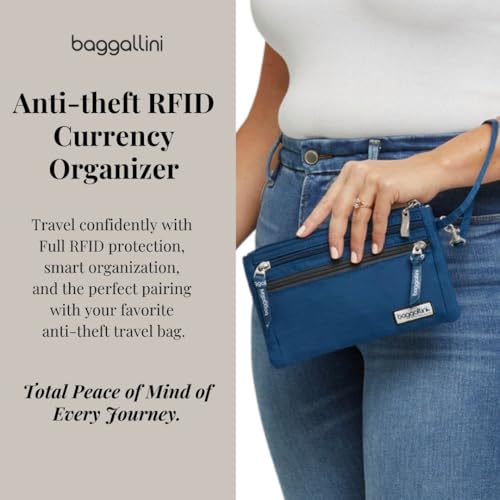 Baggallini Anti-theft RFID Currency Organizer 8"x4.25" Travel Accessory Passport Holder Money Belt Wallet w/Card Slots2
