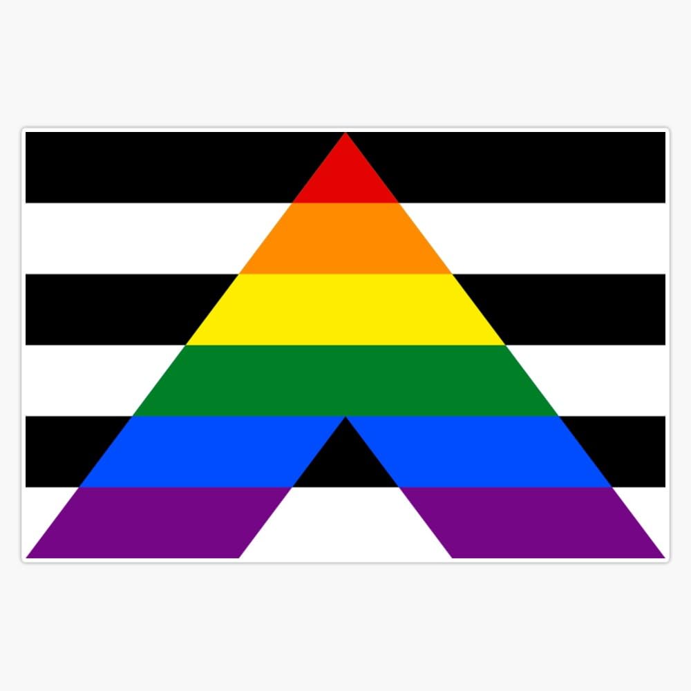 Straight Ally (Lgbt) Flag Sticker Bumper Sticker Vinyl Decal 5"