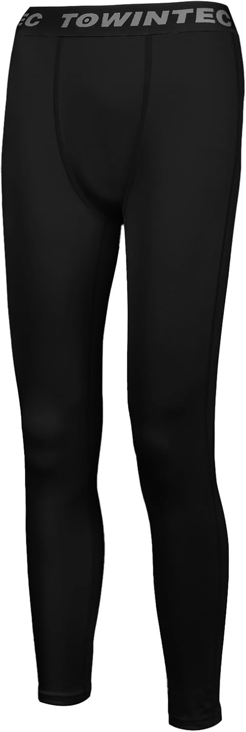 Boys Youth Compression Pants Kids Leggings Athletic Tights Quick Dry Sports Base Layer for Running Hockey Basketball