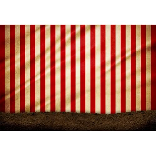 Baocicco Telón de fondo de circo de 10 x 7 pies, telón de fondo de carpa de circo, telón de fondo de feliz cumpleaños, telón de fondo de carnaval, rayas rojas y blancas, telón de fondo para bebé,
