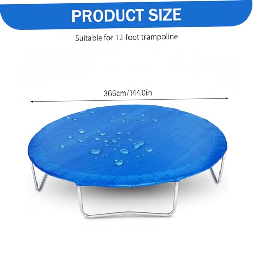 Housse de trampoline 12 pieds bâche anti accumulation eau et débris bleue - 3
