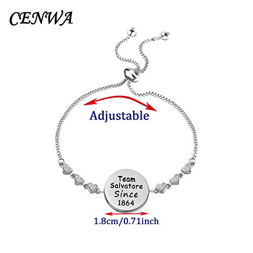 Image of CENWA Team Damon /Stefan /Salvatore Since 1864 Adjustable Bracelet Vampire Fandom Gift Idea