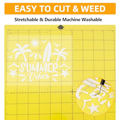 Image of FUNKAKA Heat Transfer Vinyl Rolls 12 inch x 100ft White Iron on Vinyl for Shirt